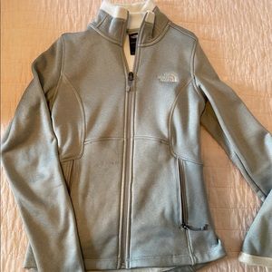 Gray & White North Face Fleece Jacket